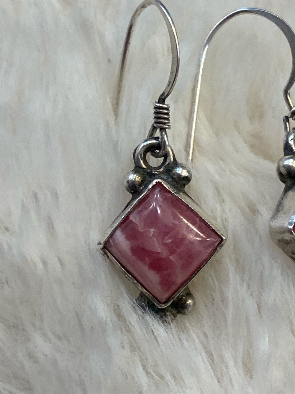 Rhodochrosite Dangle Earrings - Picture 2 of 5